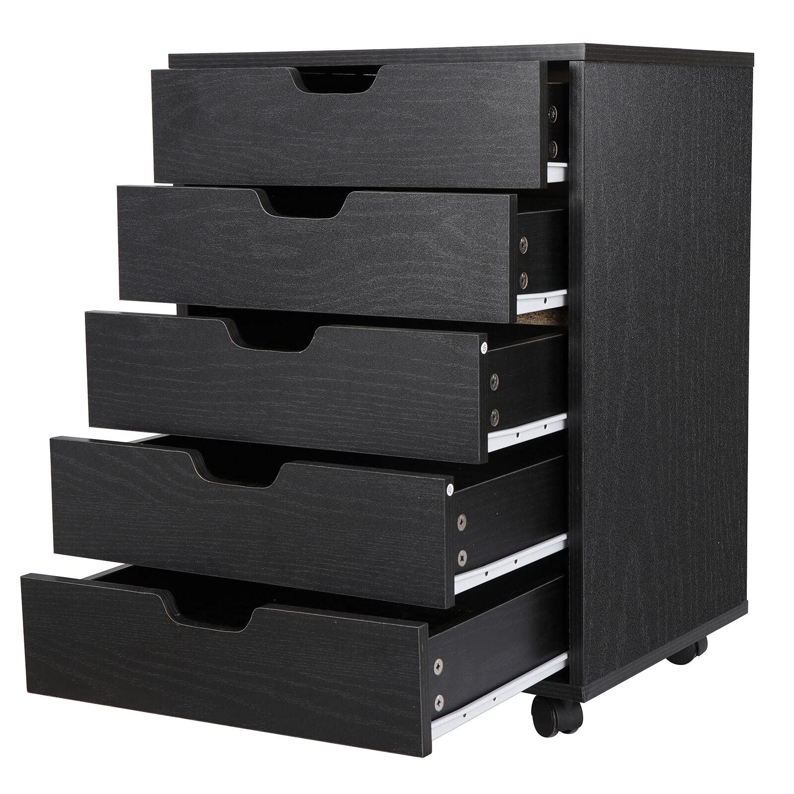 5-Drawer Dresser for Bedroom - Space-Saving Clothing Storage Chest with Wall Mount, Closet Organizer & Bedside Table - Perfect for Small Bedrooms, Apartments & Dorm Rooms