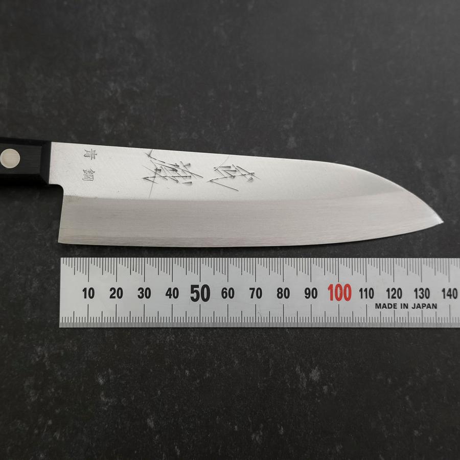Premium Santoku Knife - Blue Steel #2 Polished Blade with Western Handle (135mm) - Ideal for Sushi, Vegetables & Meat Cutting
