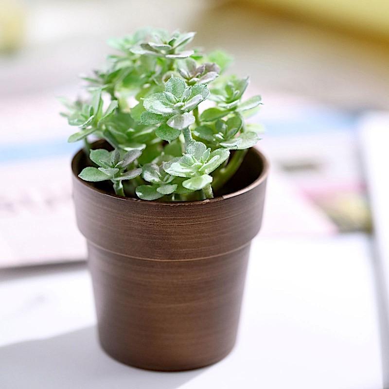 3 Pack 3 Inch Tall Metallic Round Plastic Flower Pots for Indoor Plants, Home Decor, and Garden Decorations - Perfect for Succulents, Herbs, and Small Flowers