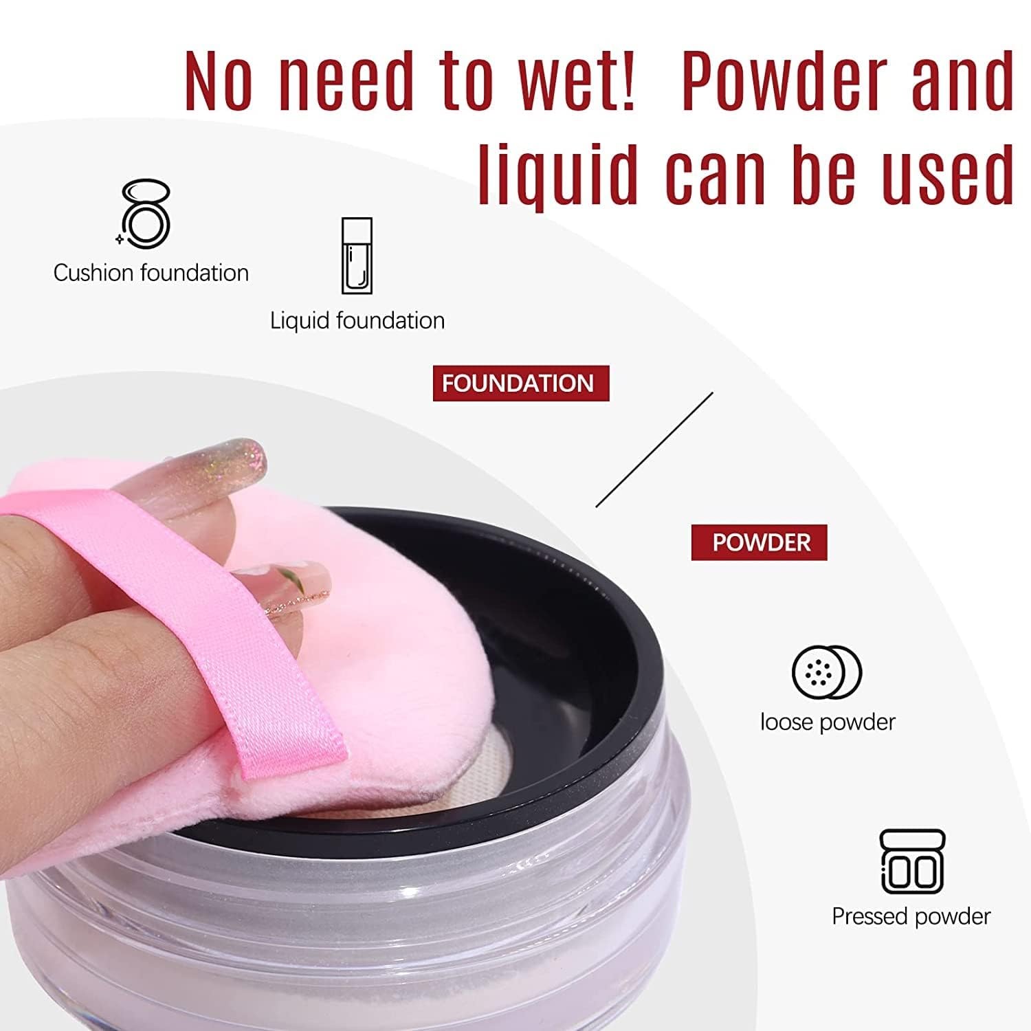 Beautiflame Round & Triangle Makeup Remover Pads - Soft Reusable Face Cleansing Sponges for Loose Powder, Foundation & Cosmetic Removal (2-Piece Set) | Perfect for Travel, Daily Makeup Routine & Professional Makeup Artists