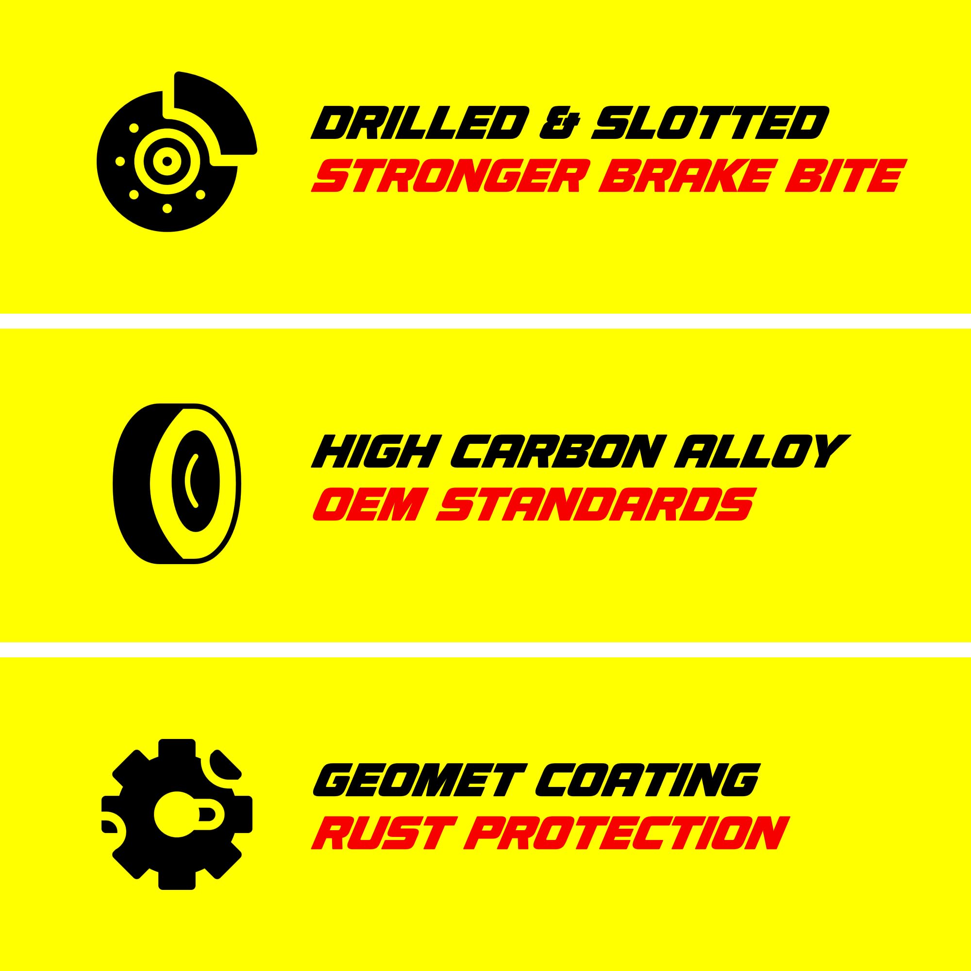 High Performance Drilled & Slotted Brake Rotors with Carbon Fiber Brake Pads Kit for Ford Focus 2012-2018 | Improved Stopping Power & Heat Dissipation (151.60362) | Perfect for Street Racing & Daily Commuting