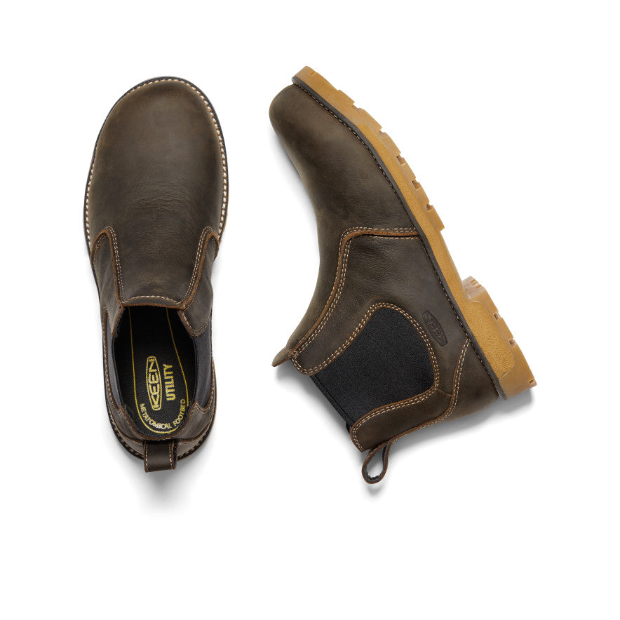 Men's Seattle Romeo Aluminum Toe Work Boots - Cascade Brown/Gum Leather - Slip Resistant & Comfortable for Construction, Hiking & Outdoor Work