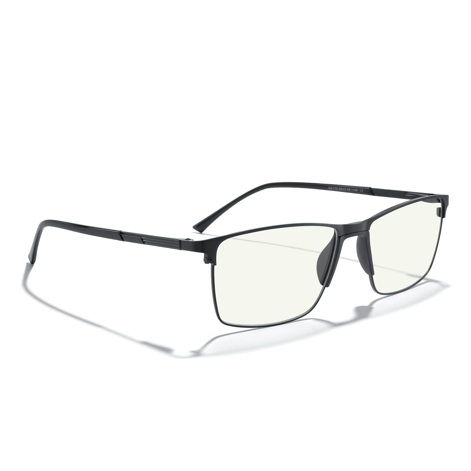 Blue Light Blocking Glasses for Men - Anti Eye Strain Reading Glasses with Metal Frame & Spring Hinge | Computer, Gaming & Office Use