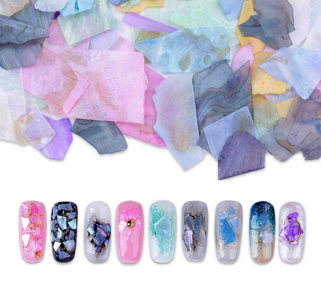 Natural Abalone Shell Nail Jewelry - Decorative Nail Patches & Sequins for DIY Nail Art, Manicures, and Pedicures | Perfect for Bridal, Party, and Special Occasion Nail Designs