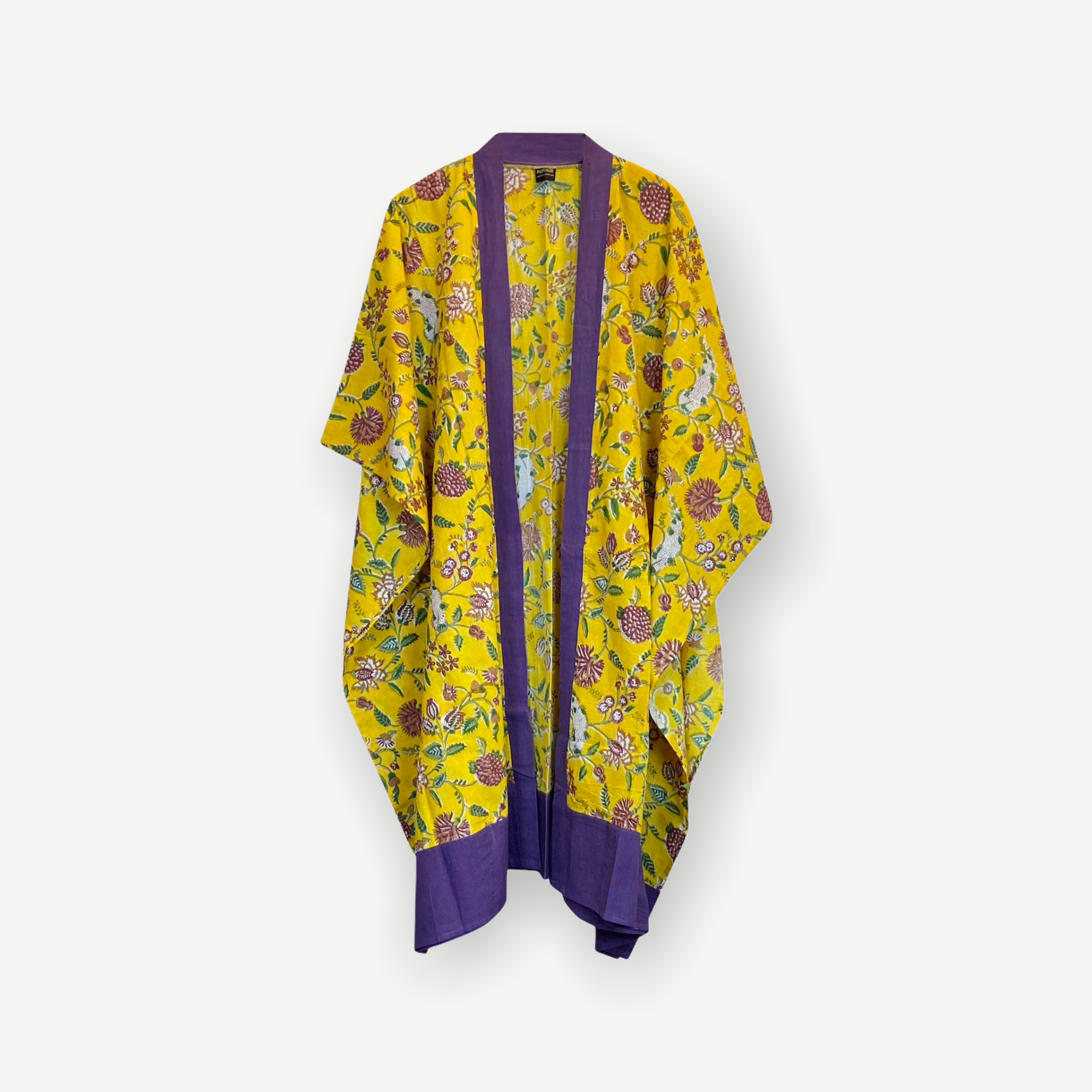 Women's Longline Cotton Cover-Up Dress - Lightweight Beachwear for Summer, Poolside, and Vacation - Yellow