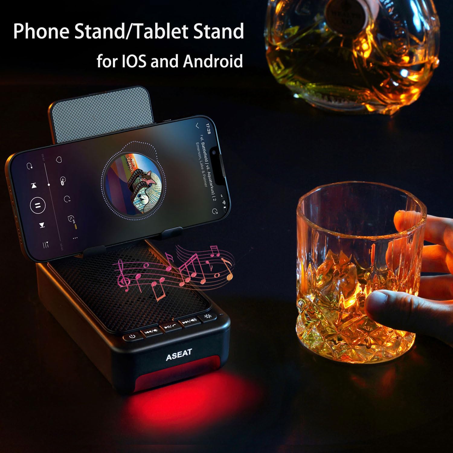 Wireless Bluetooth Speaker with LED Color Changing Lights & Phone Stand - Unique Birthday Gifts for Men, Women, Dad, Husband - Perfect for Home, Office, Travel & Party Use