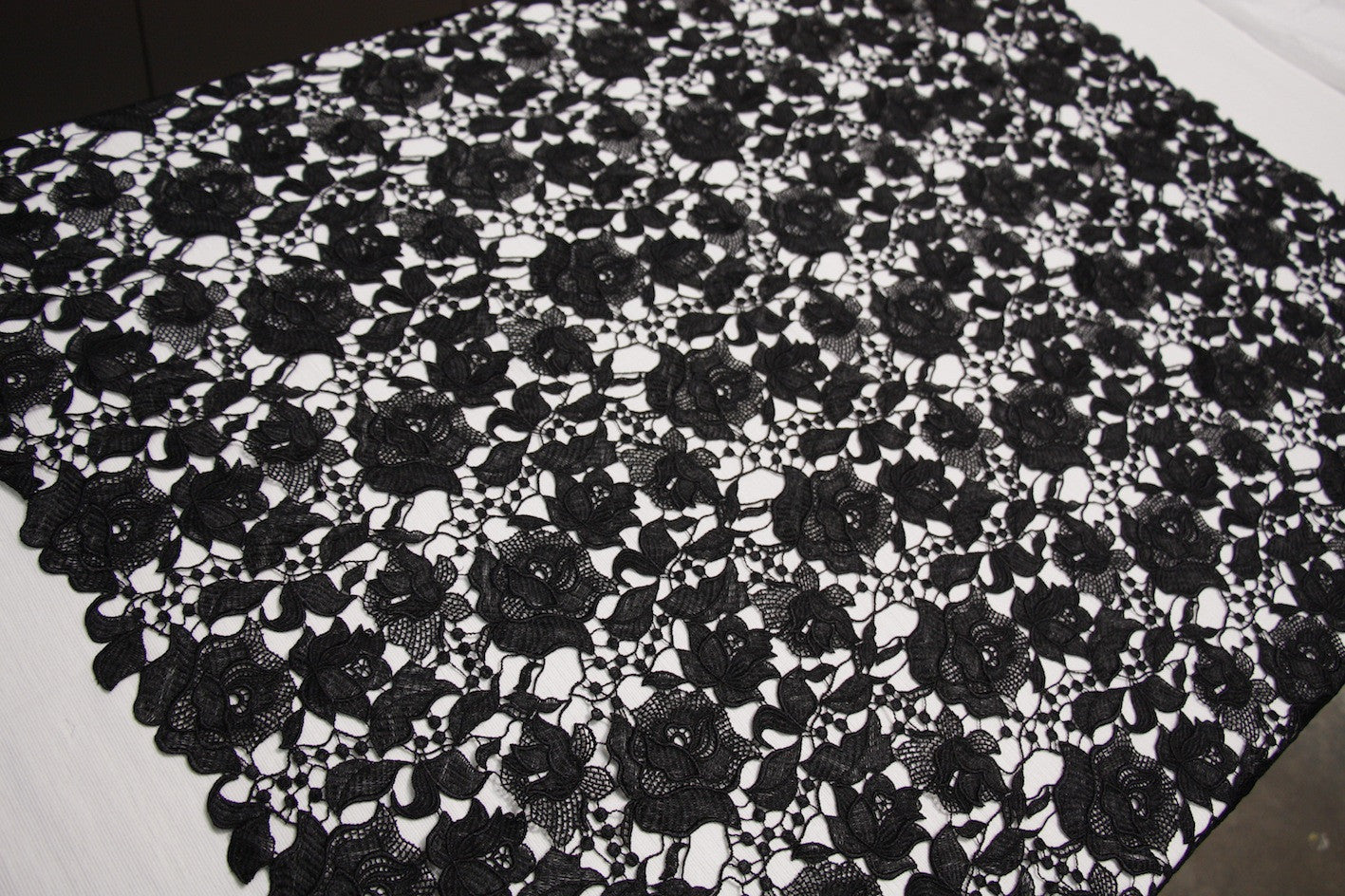 Black Aurielle Lace - Elegant Lace Fabric for Wedding Dresses, Bridal Gowns & Home Decor - Perfect for DIY Crafts, Costumes & Fashion Design