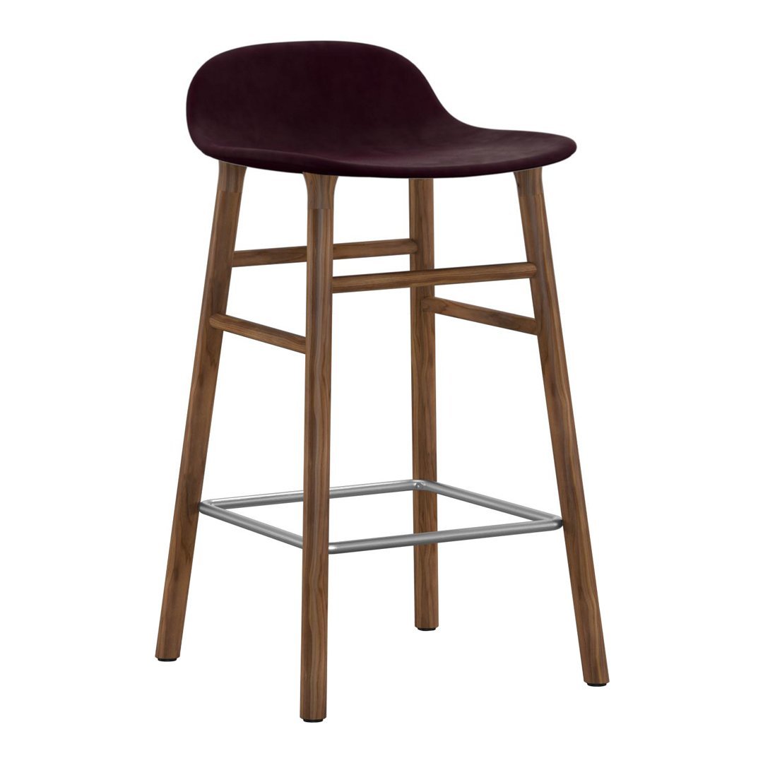 Modern Upholstered Counter Stool with Wooden Legs - Comfortable Bar Stool for Kitchen Island, Breakfast Nook & Home Decor