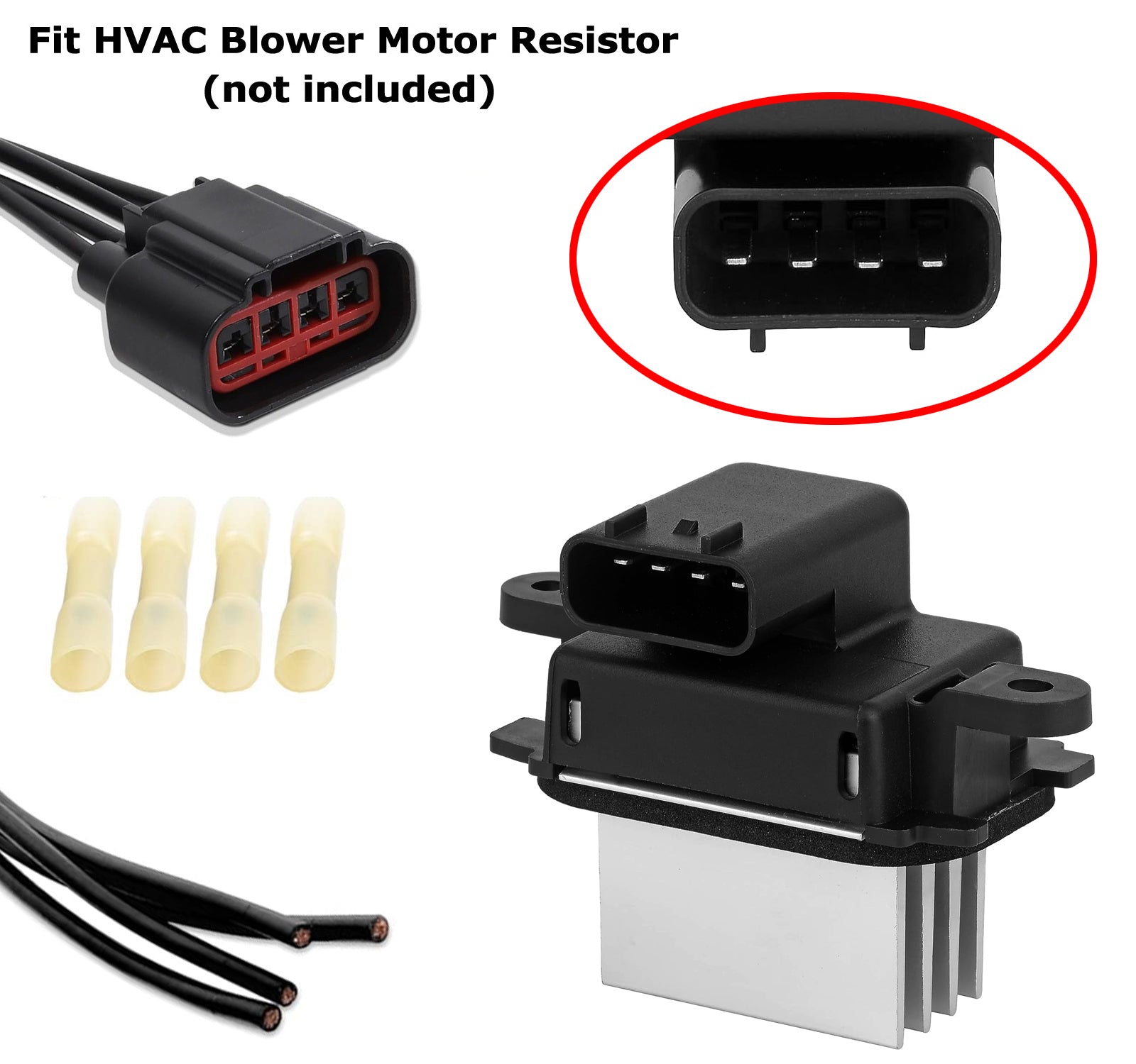 Female Electrical Connector with 7 Wires for Ford Lincoln HVAC Blower Motor Resistor - Compatible with Car AC Heater System Repair & Replacement