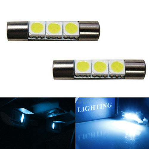 2 Pack Ice Blue 3 SMD 6641 LED Bulbs for Car Vanity Mirror & Sun Visor Lights - Perfect for Interior Car Lighting, Night Driving, and Makeup Application