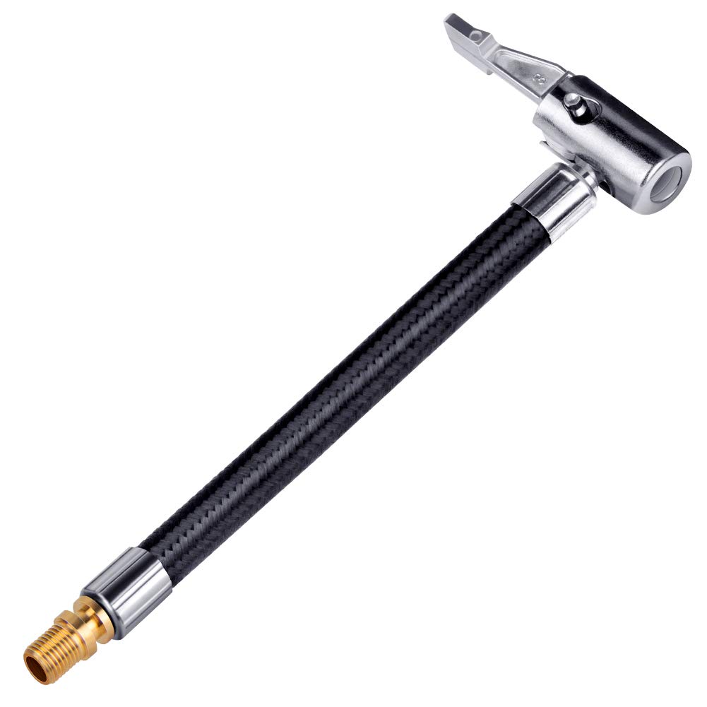 Universal Tire Inflator Hose Adapter - Twist to Lock Conversion Kit with All-Metal Air Chuck, Reinforced Hose & Schrader Valve | Perfect for Car, Truck, Bike & RV Tire Inflation at Home or Roadside