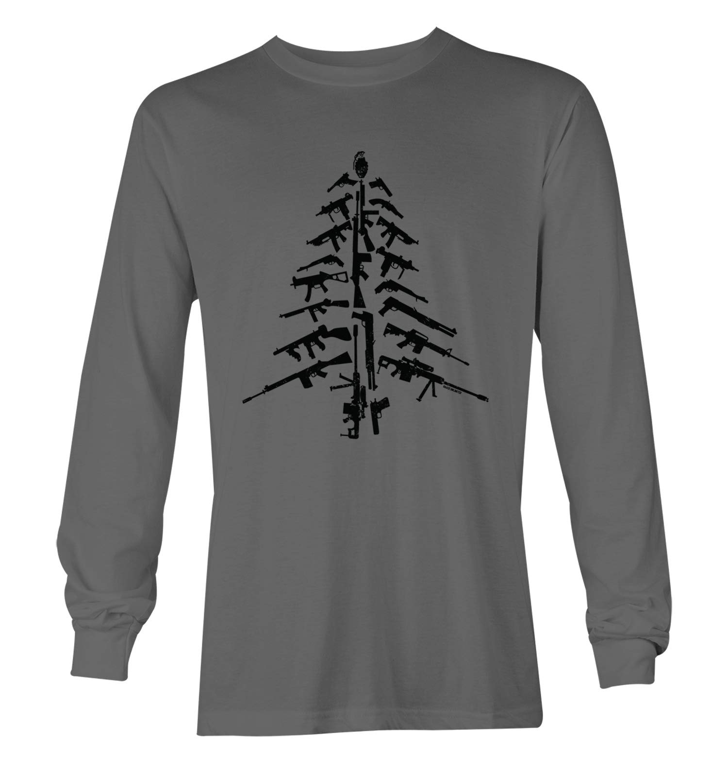 Haase Unlimited Gun Christmas Tree Assault Rifle Graphic Unisex Long Sleeve T-Shirt | Military Enthusiast Gift & Patriotic Holiday Apparel