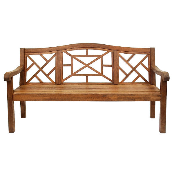 Achla Designs Carlton Bench - 19-Inch Outdoor Wooden Bench for Patio, Garden, and Porch - Perfect for Relaxing and Decorating Your Outdoor Space
