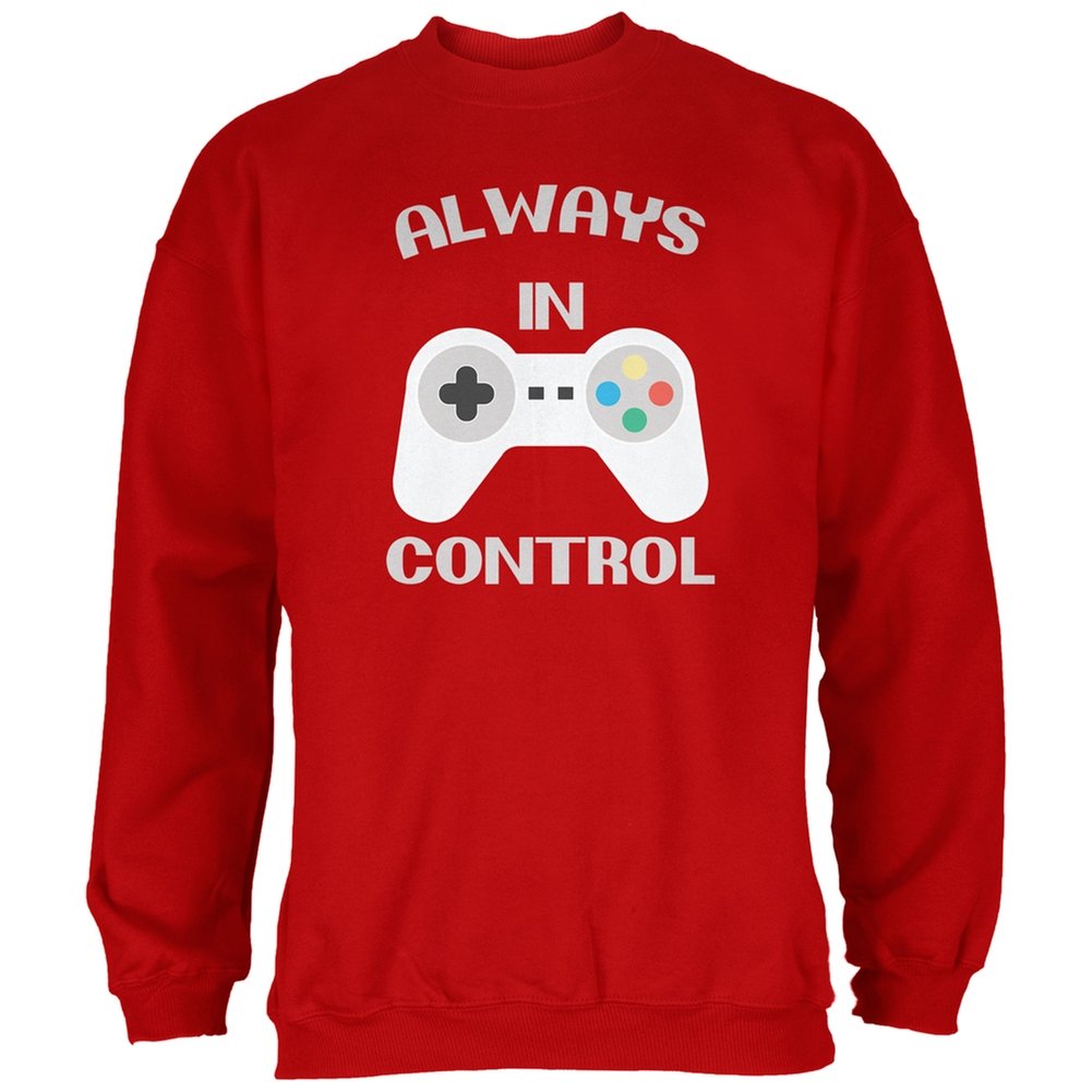 Gamer Always in Control Red Adult Sweatshirt - Comfortable Gaming Hoodie for Men & Women - Perfect for Esports, Streaming & Casual Wear