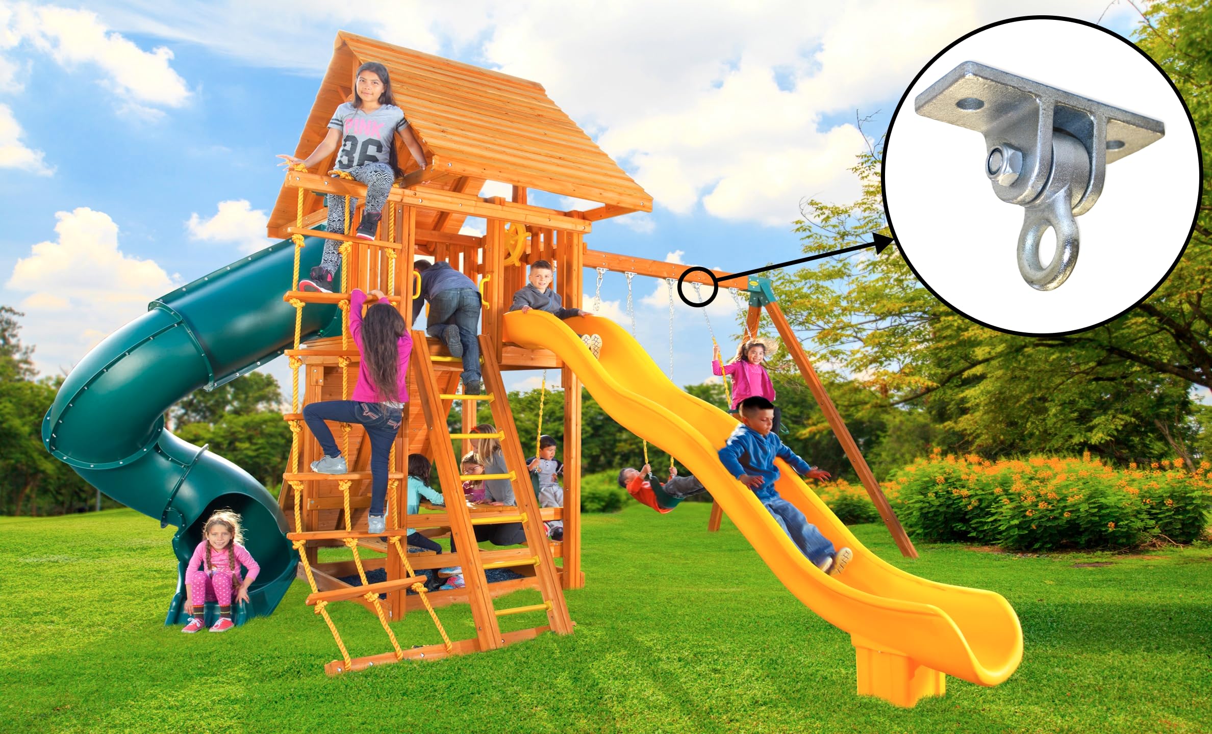 Heavy Duty Swing Hangers for Wooden Swing Sets - Eastern Jungle Gym Replacement Parts (1 Pair) - Perfect for Backyard Playgrounds, Tree Swings & Outdoor Swing Set Accessories