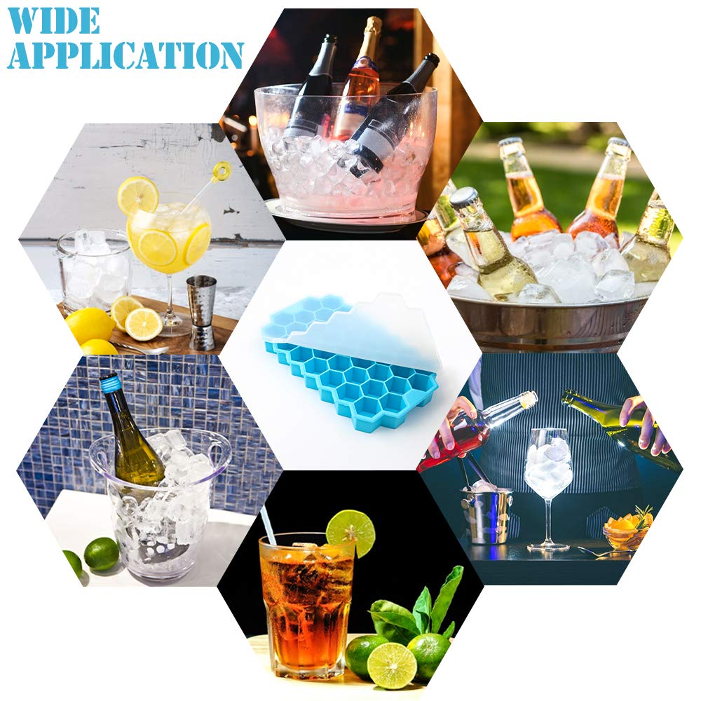 Premium Silicone Ice Cube Trays with Lids - 37-Cube BPA-Free Food Grade Ice Maker for Cocktails, Whiskey & Frozen Drinks - Perfect for Home Bars, Parties & Summer Beverages