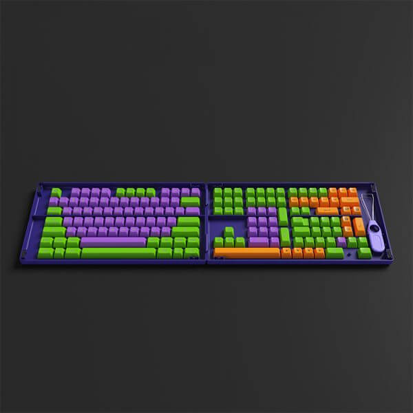 Akko EVA 01 Design Mechanical Keyboard Keycap Set - Custom PBT Keycaps for Gaming & Typing - Perfect for Anime Fans & PC Enthusiasts