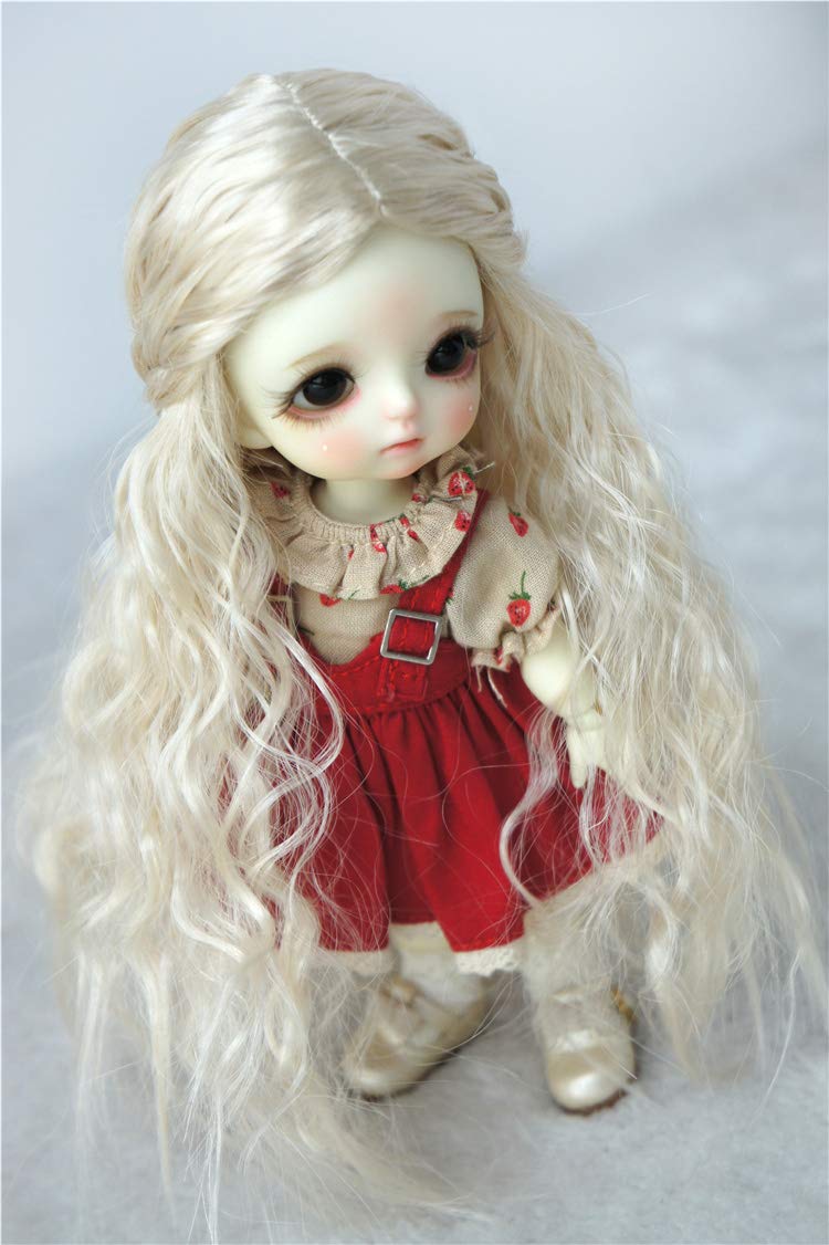 5-6inch Curly Princess BJD Wig - Blonde Synthetic Mohair for 1/8 Lati Dolls | Party & Cosplay