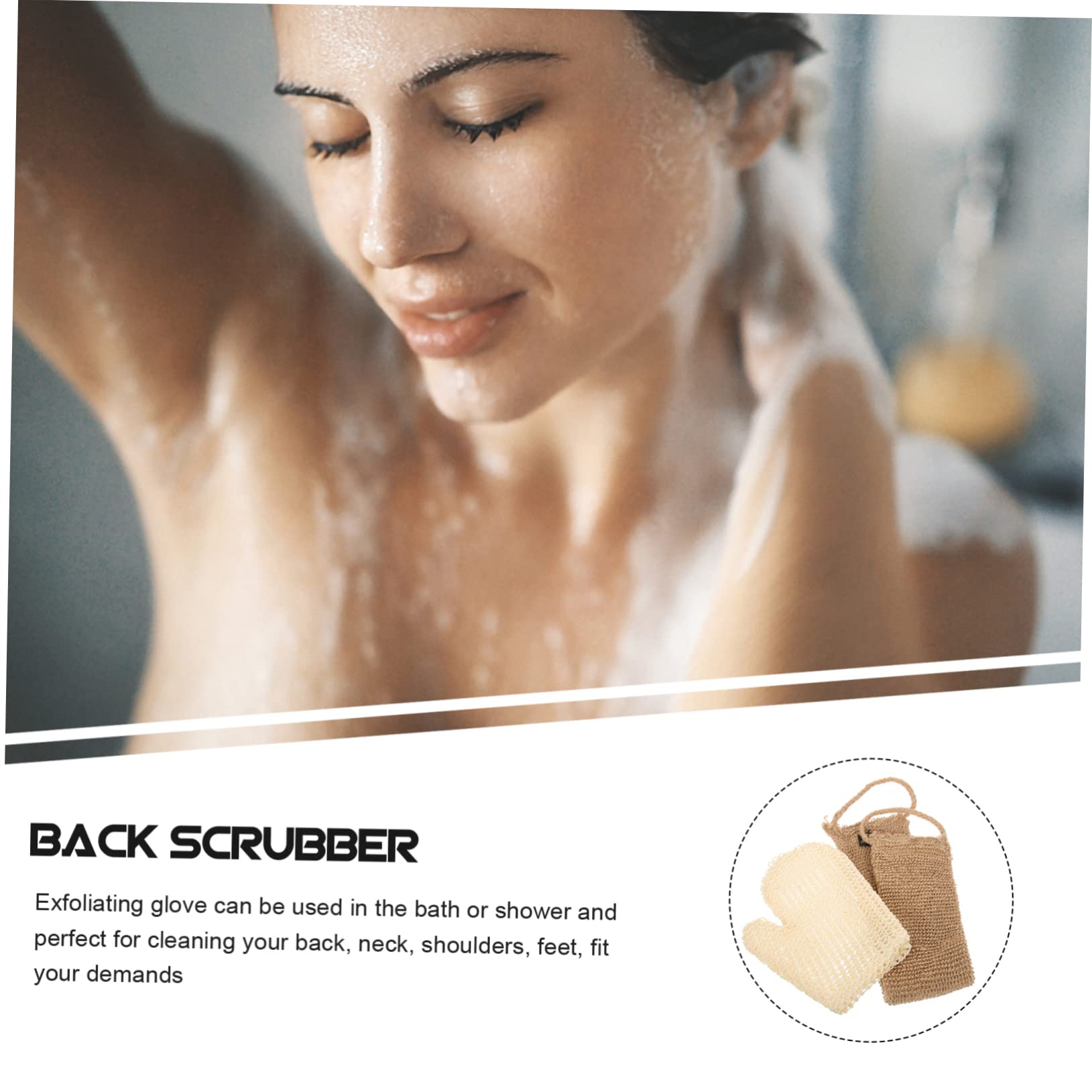 FRCOLOR Exfoliating Glove & Back Scrubber Set - Body Wash Brush with Bubble Maker for Deep Cleansing - Perfect for Shower, Spa & Dry Brushing - Women & Men Skin Care Essentials