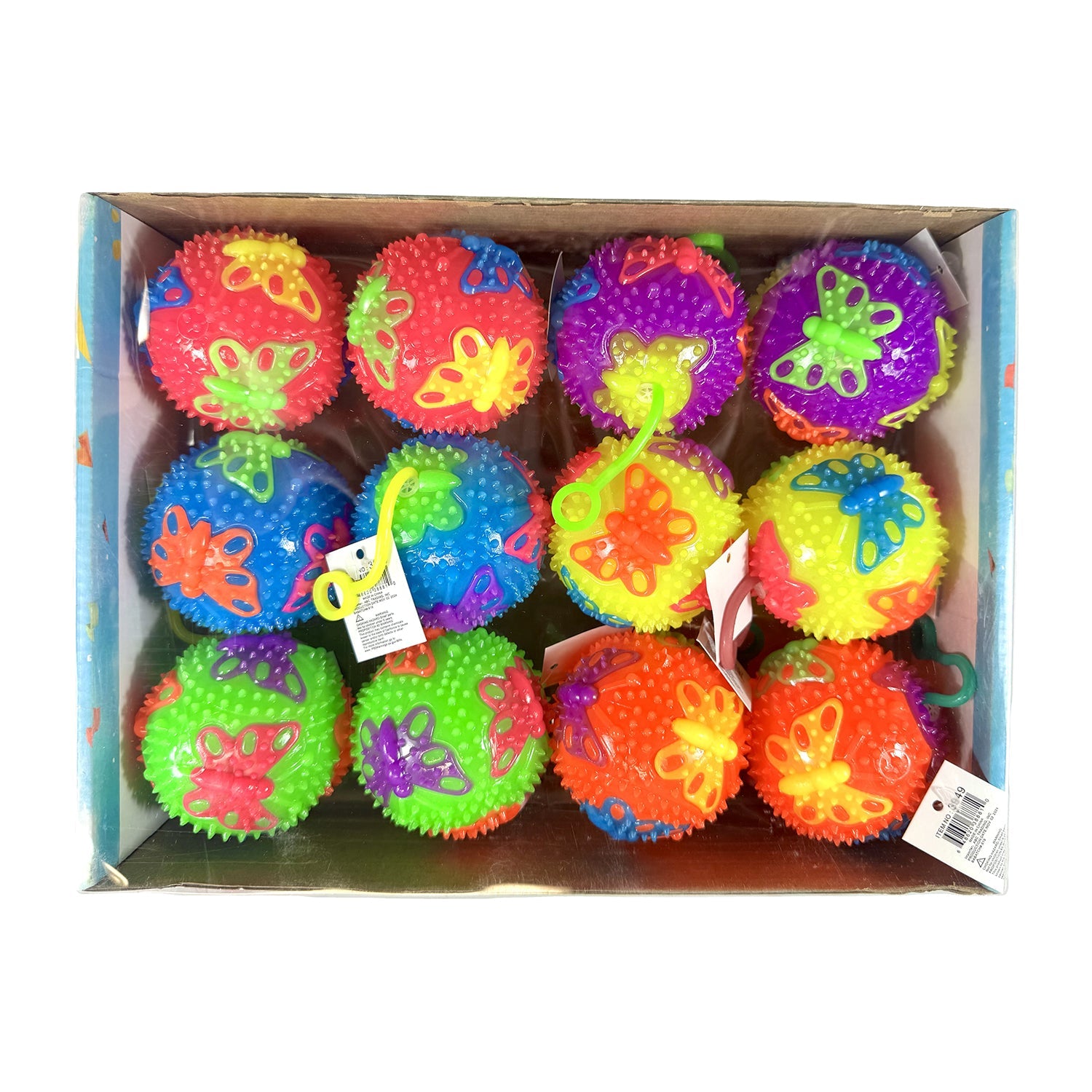 Flashing LED Ball Butterfly Toys - 12 Pack Colorful Light Up Butterflies for Kids Party Decorations, Nighttime Play, and Outdoor Garden Decor