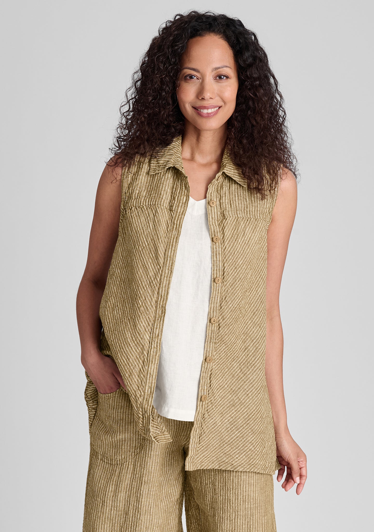 Skyline Blouse - Sleeveless Linen Blouse for Women | Breathable Summer Top | Perfect for Office, Beach & Casual Outings