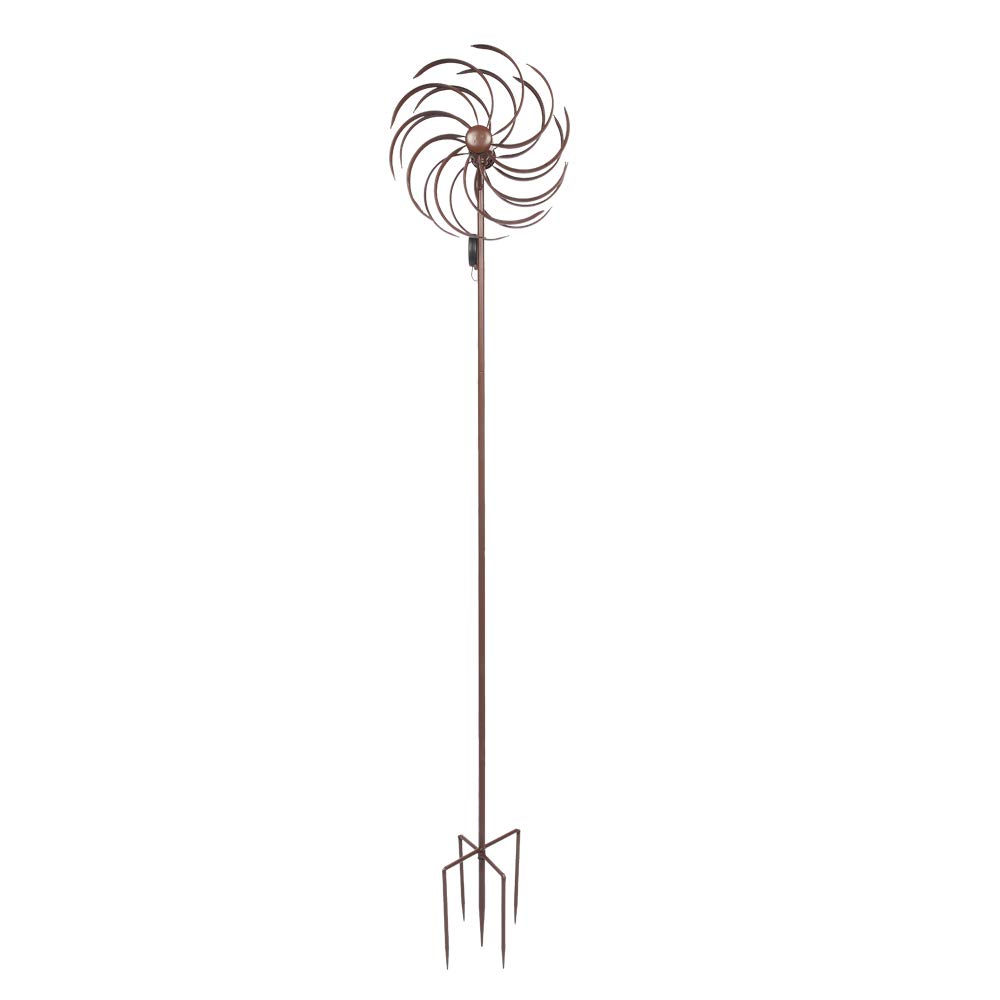 Decorative Wrought Iron Windmill with LED Lights - Outdoor Garden Ornament for Yard, Patio, and Landscape Decor | Perfect for Backyard, Farmhouse, and Rustic Themed Gardens