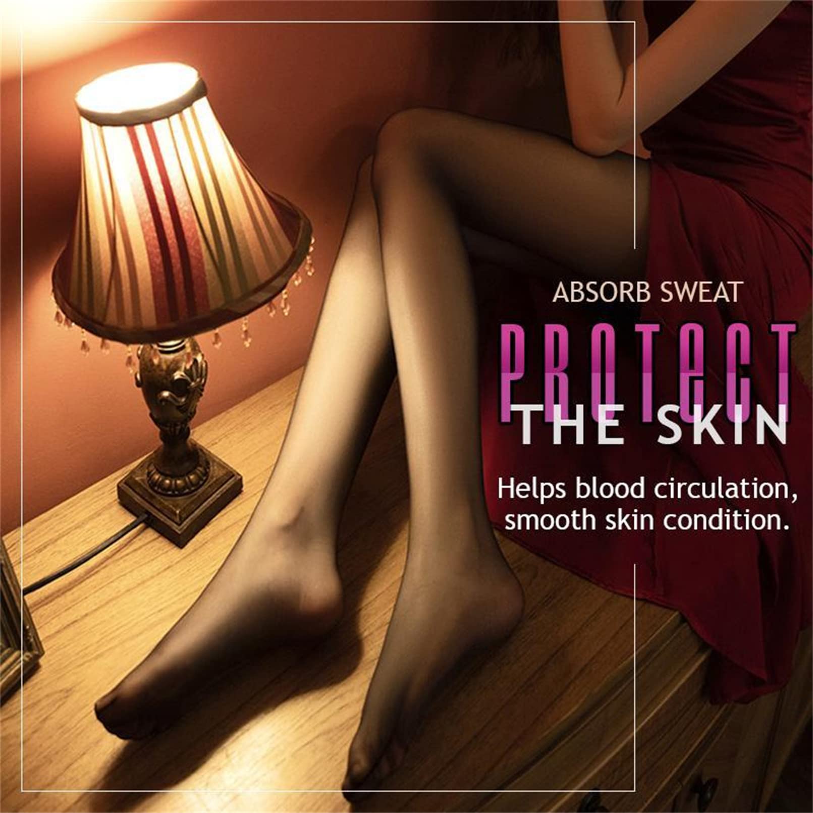 Knhorfad 4Pcs Universal Stretch Anti-Scratch Stockings - Sexy Shiny Sheer Control Top Footed Tights for Women - Soft Silk Stockings for Everyday Wear, Date Night & Special Occasions