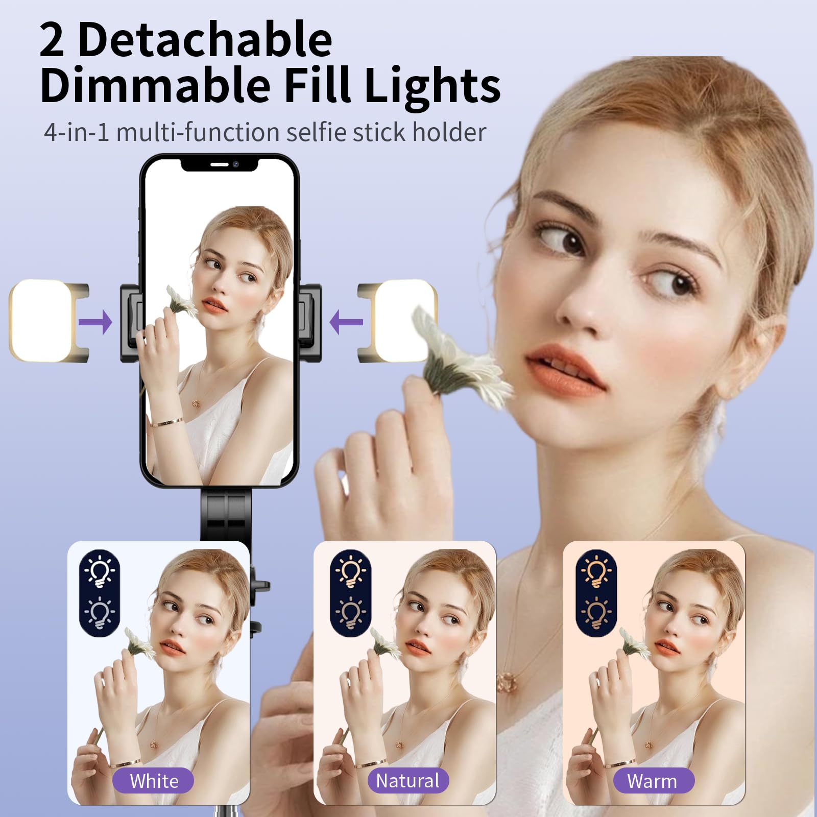 44'' Extendable Selfie Stick Tripod with Wireless Remote - 360° Rotatable & Detachable Phone Holder - Lightweight Portable for iPhone, Samsung Android Phones - Perfect for Travel, Vlogging, Group Photos & Live Streaming