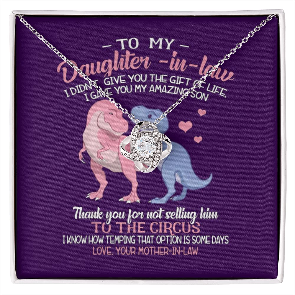 Elegant Daughter-in-Law Honor Pendant Necklace with Message Card & Gift Box - Thoughtful Jewelry Gift from Mother-in-Law for Birthday, Christmas or Wedding - Perfect for Special Occasions & Heartfelt Moments