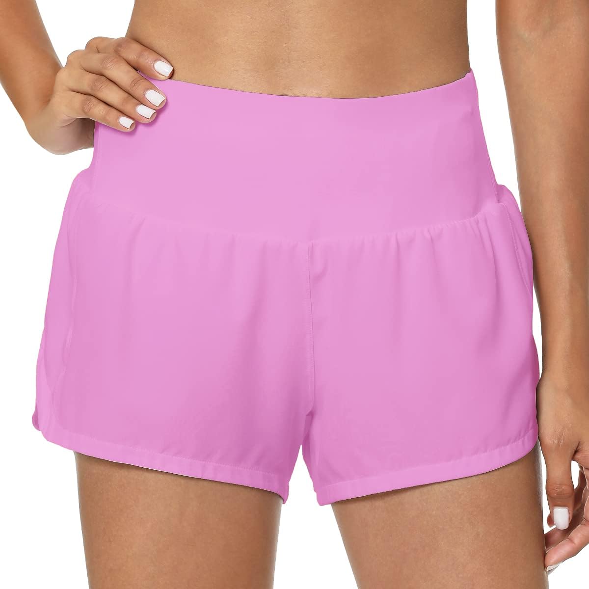 GYM RAINBOW Women's High Waisted Workout Shorts - Lightweight Quick-Dry Athletic Running Shorts with Pockets for Yoga, Gym & Outdoor Activities