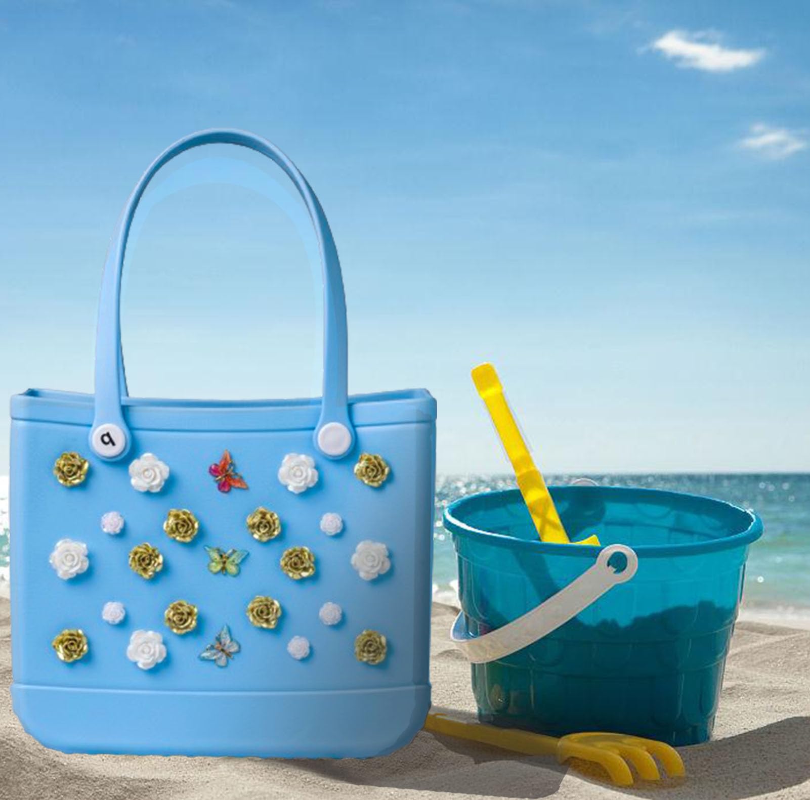 Floral Bogg Bag Charms - Beach Bag Accessories Compatible with Simply Southern Bags | Perfect for Summer Vacations, Pool Parties & Beach Outings