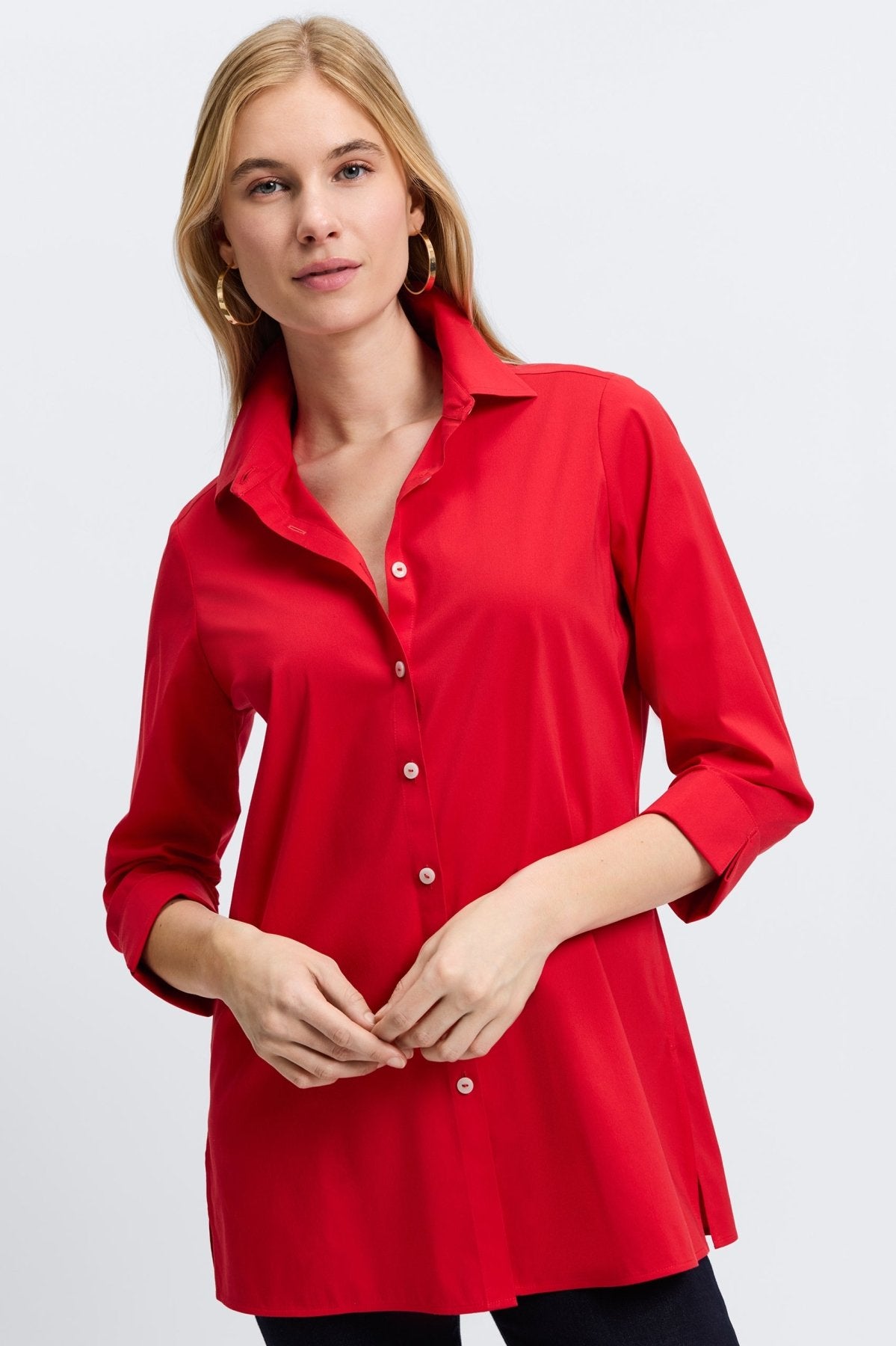 Evelyn Wrinkle-Free Stretch 3/4 Sleeve Blouse for Women - Comfortable Office & Casual Wear
