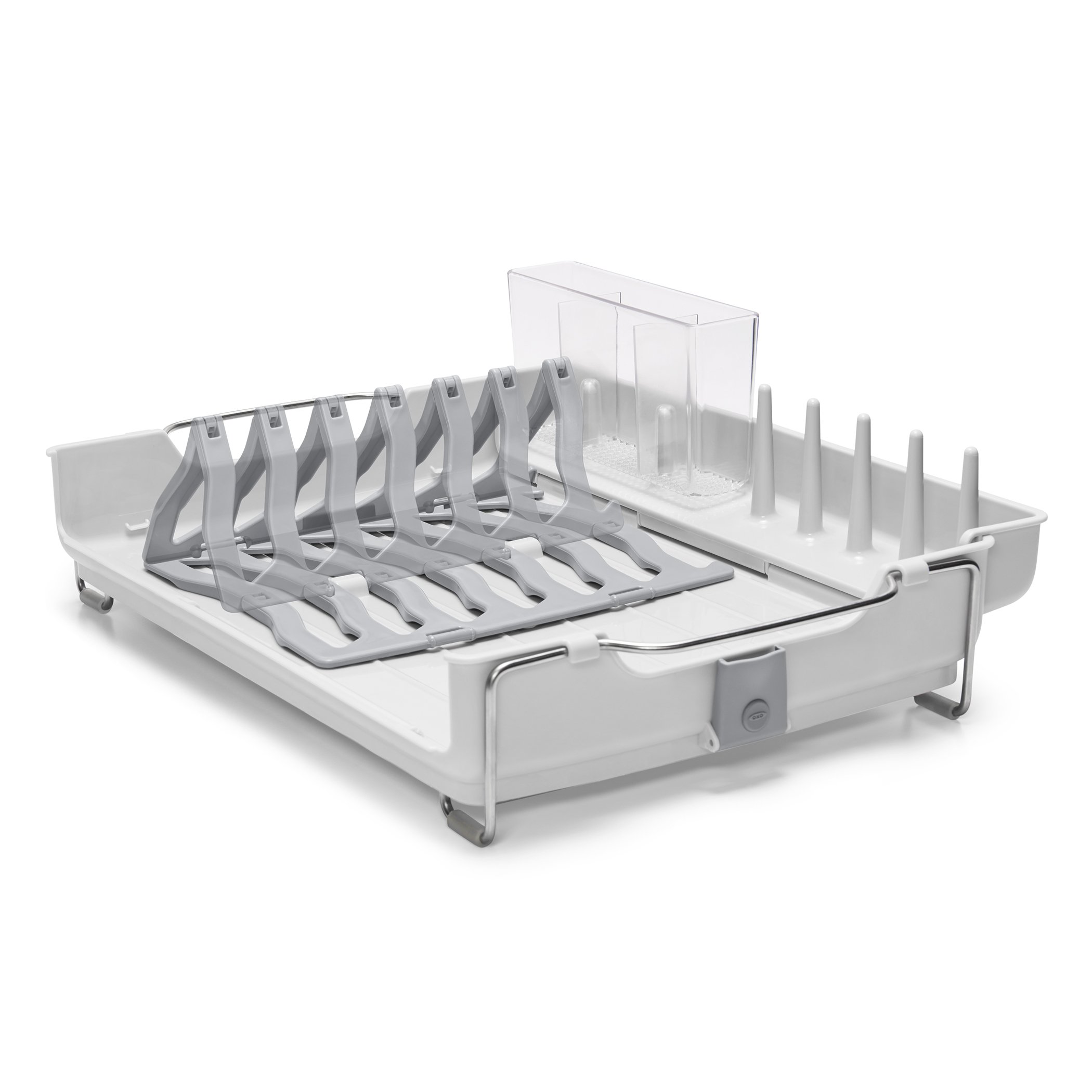 OXO Good Grips Foldable Dish Drying Rack - Space Saving Kitchen Organizer for Countertop, Sink & Small Spaces - Perfect for Apartments, RVs & Compact Kitchens