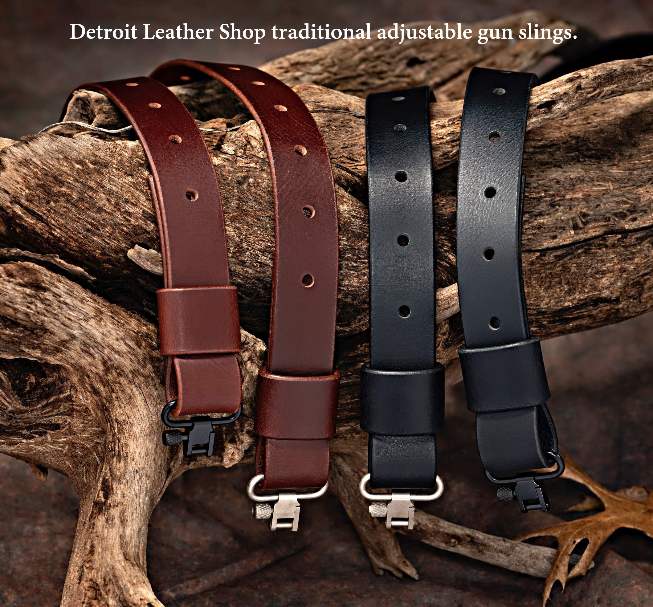 Adjustable Leather Rifle Sling - Model C - Comfortable & Durable Hunting Accessory for Rifles & Shotguns - Perfect for Hunting, Shooting Range & Outdoor Adventures