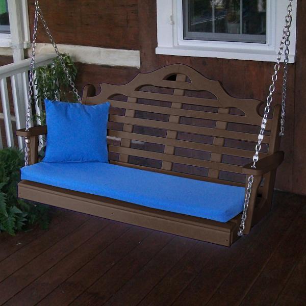 Eco-Friendly Recycled Plastic Marlboro Porch Swing - Durable Outdoor Hanging Chair for Patio, Garden, or Backyard Relaxation