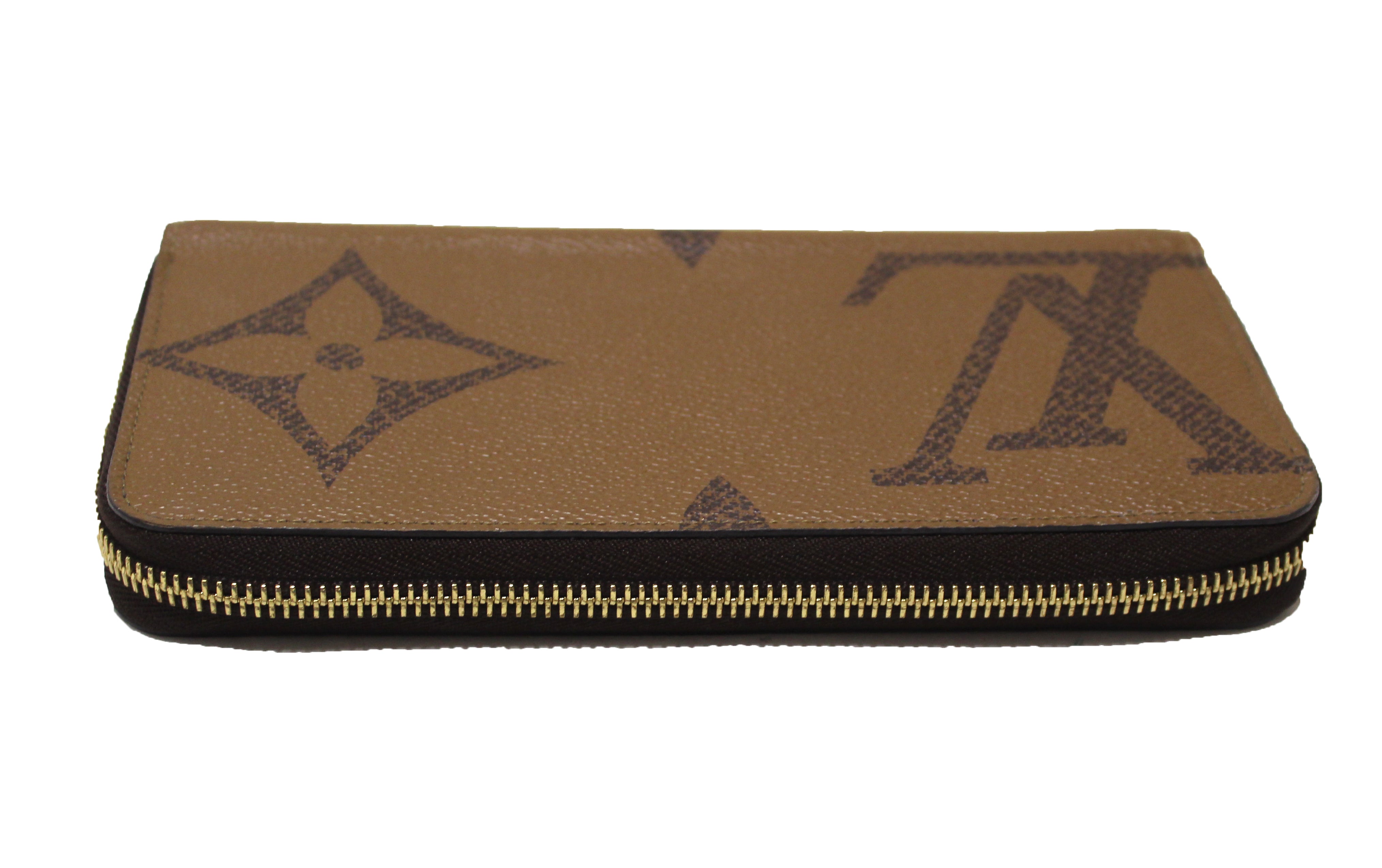 Authentic Louis Vuitton Giant Monogram Reverse Canvas Zippy Wallet for Women - Luxury Designer Zip Around Wallet for Everyday Use, Travel & Gift Giving