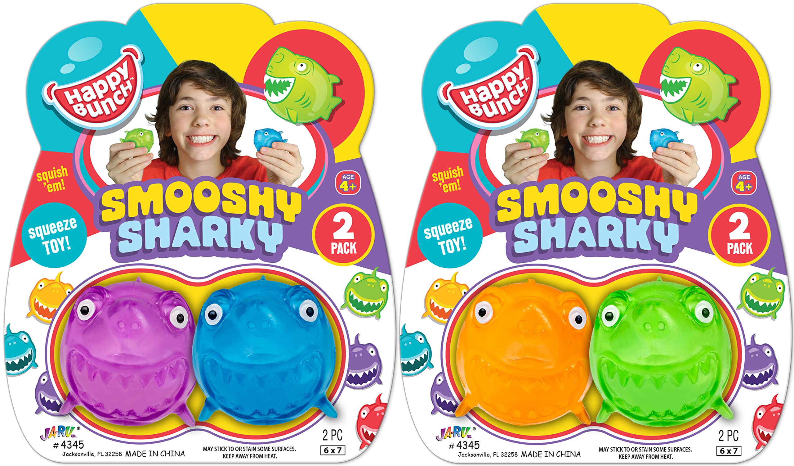JA-RU Mini Squishy Shark Toys (24 Pack, 48 Shark Toy) - Slow Rising Stress Relief Fidget Toys for Kids & Adults - Autism Sensory Products, Easter Basket Stuffers - Perfect for Classroom Rewards, Party Favors & Anxiety Relief