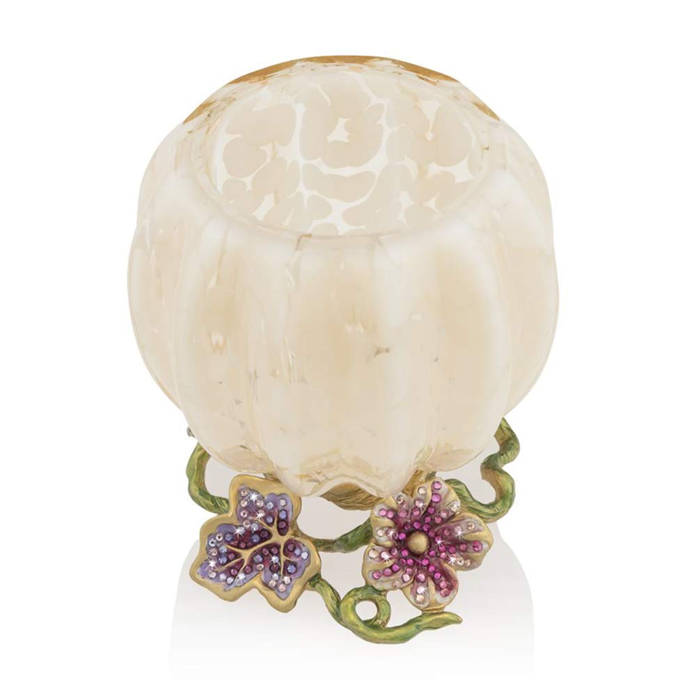 Jay Strongwater Carmella Leaf and Vine Candle Holder - Elegant Floral Home Decor for Dining Table, Wedding Centerpiece & Luxury Gift
