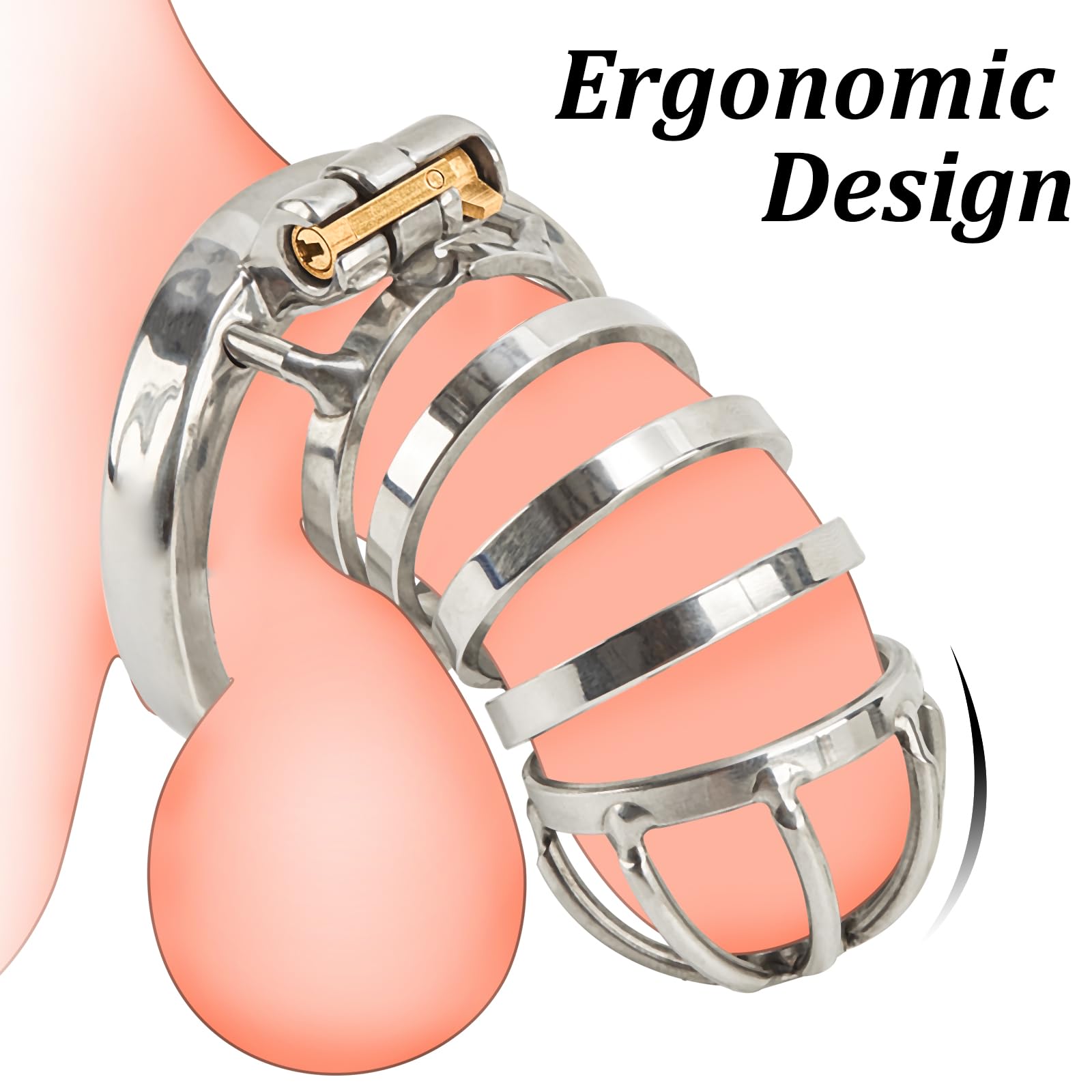 Stainless Steel Male Chastity Cage with 1.97 Inch Ring & Invisible Lock - Secure Cock Cage Device for Penis Exercise, BDSM Play and Abstinence Training - Perfect for Couples Bondage, Role Play and Long-Term Wear
