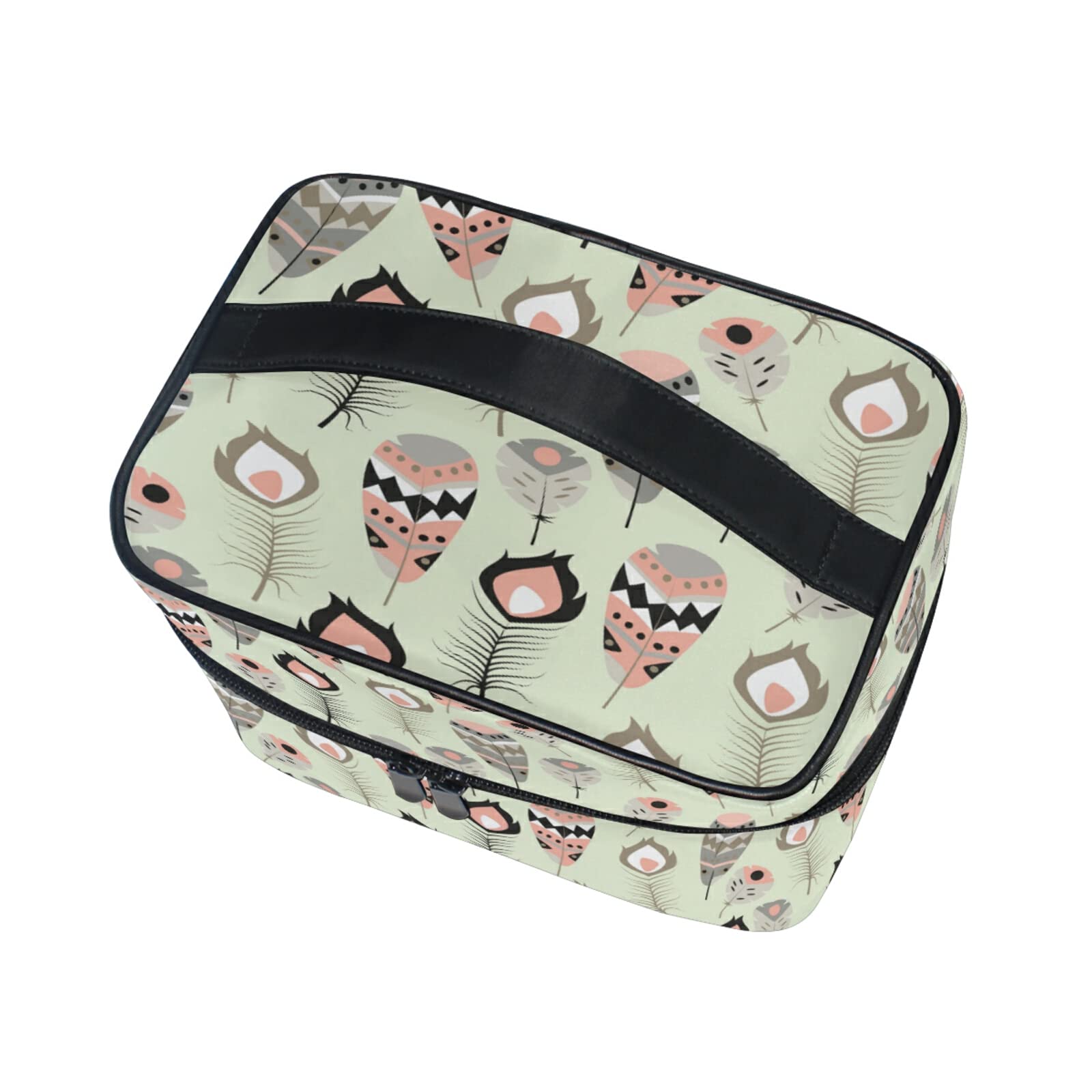 Elegant Peacock Feather Makeup Bag for Women - Waterproof Cosmetic Organizer & Travel Toiletry Case - Perfect for Travel, Bridal Shower Gifts, and Daily Beauty Essentials