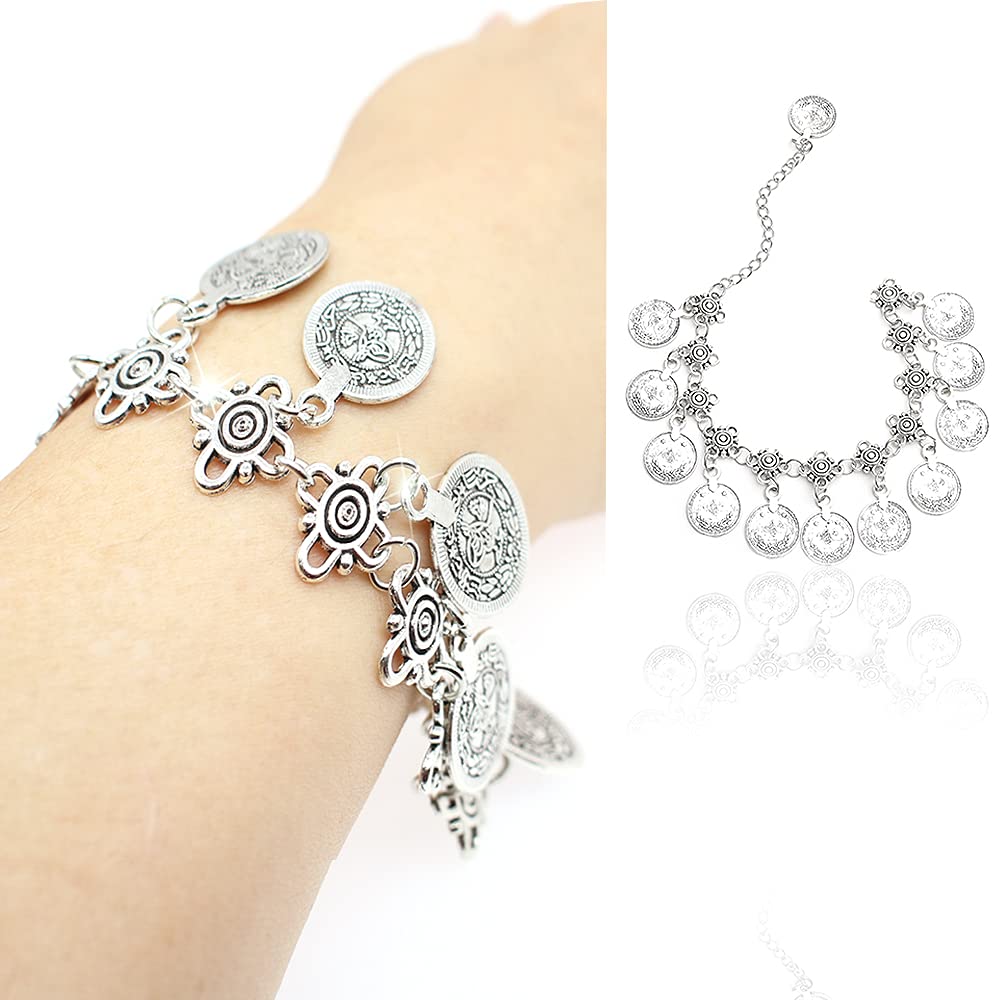 Adjustable Bohemian Coins Bracelet with Tassel - Stylish Summer Anklet Jewelry for Women | Perfect for Beach Vacations, Music Festivals & Boho Fashion Outfits