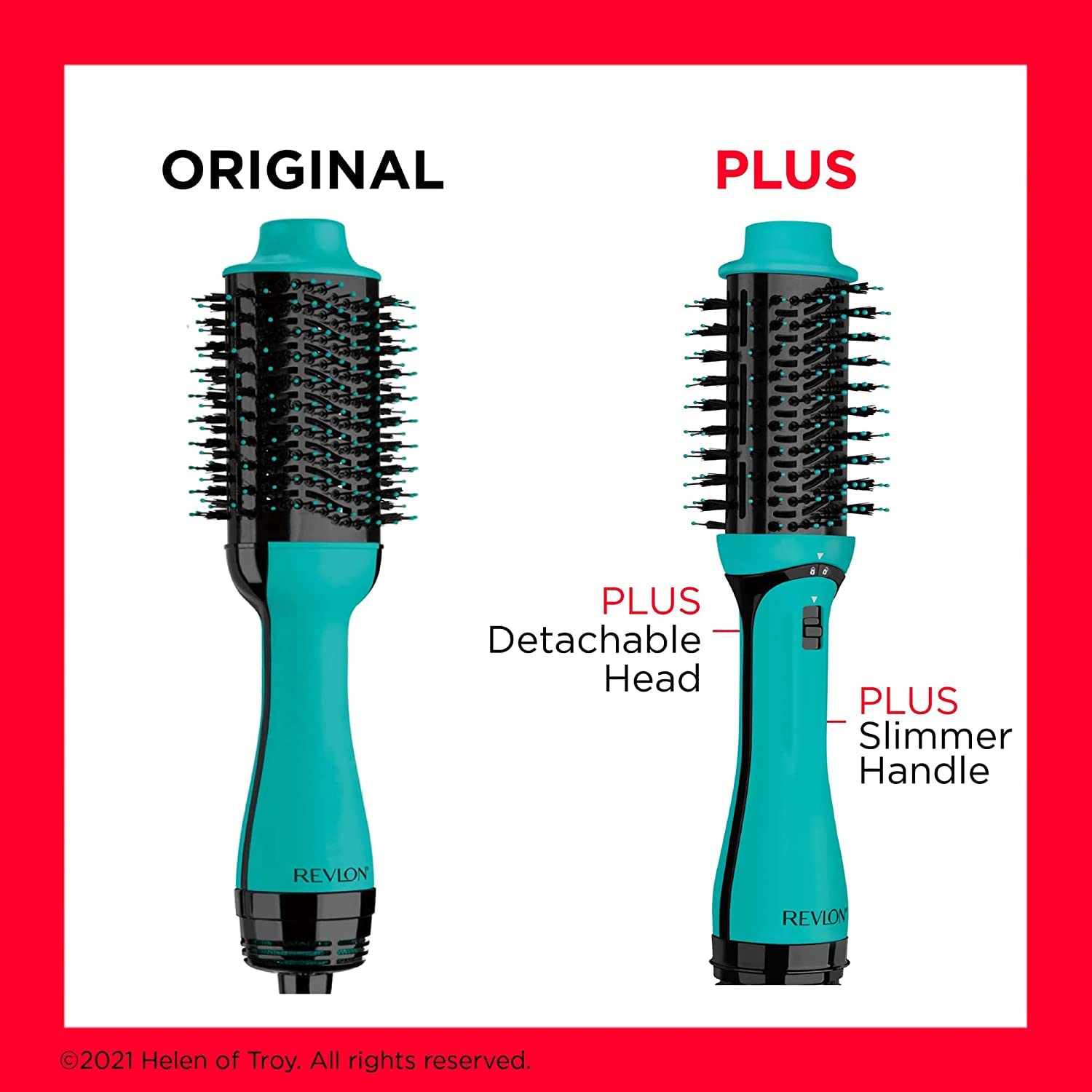 REVLON Salon One-Step Original 1.0 Hair Dryer & Volumizer Hot Air Brush - Ionic Technology, Adjustable Heat Settings, Cool Tip, Diffuser & Dryer Attachment (Teal) | Perfect for Salon-Quality Blowouts at Home, Styling & Volumizing Hair
