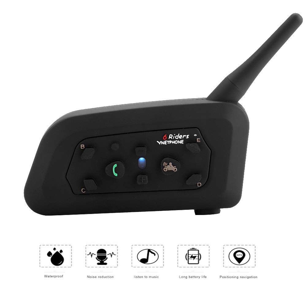 Aramox Vnetphone V6-1200 Motorcycle Bluetooth Intercom Headset - Wireless 6-Way Communication System for Group Riding | Perfect for Motorcycle Tours, Road Trips & Adventure Riding