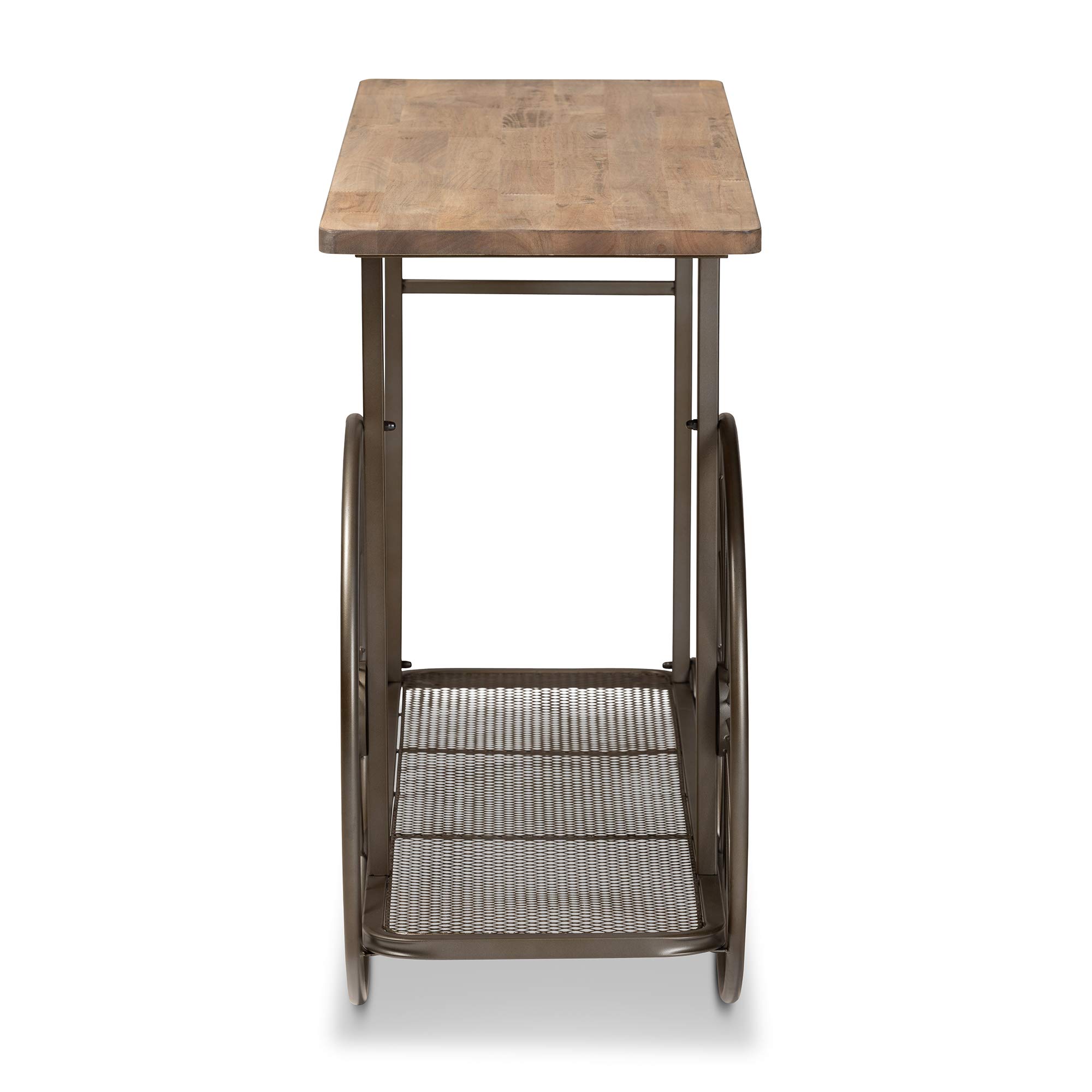 Baxton Studio Modern Console Table - Natural Wood & Black Finish - Entryway, Living Room, or Hallway Accent Furniture