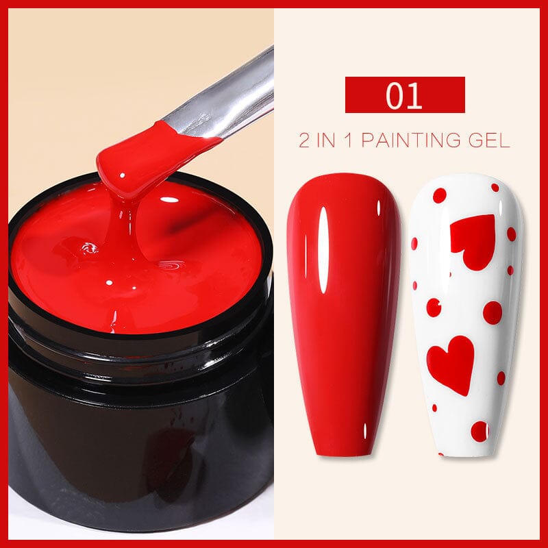 2 in 1 Painting Gel 5ml - Dual Purpose Nail Art & Manicure Kit for DIY Nail Designs at Home or Salon Use
