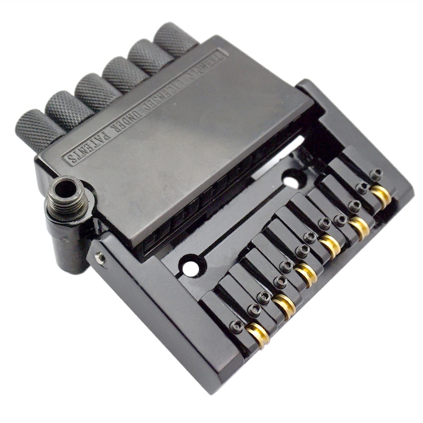 6-String Electric Guitar Bridge Saddle Set with Tailpiece, Keys & Screws - Fixed Headless Guitar Bridge Replacement for Enhanced Tone & Playability | Perfect for DIY Guitar Repairs & Upgrades