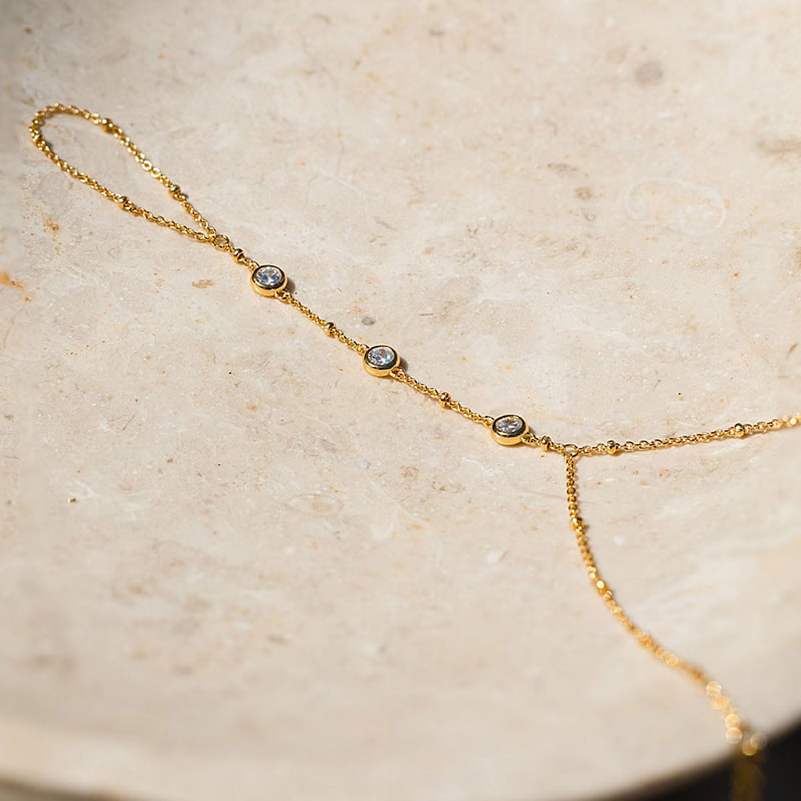 Trendy Gold Hand Chain Bracelet for Women - Dainty Hand Jewelry Gift for Her - Perfect for Parties, Weddings & Everyday Wear