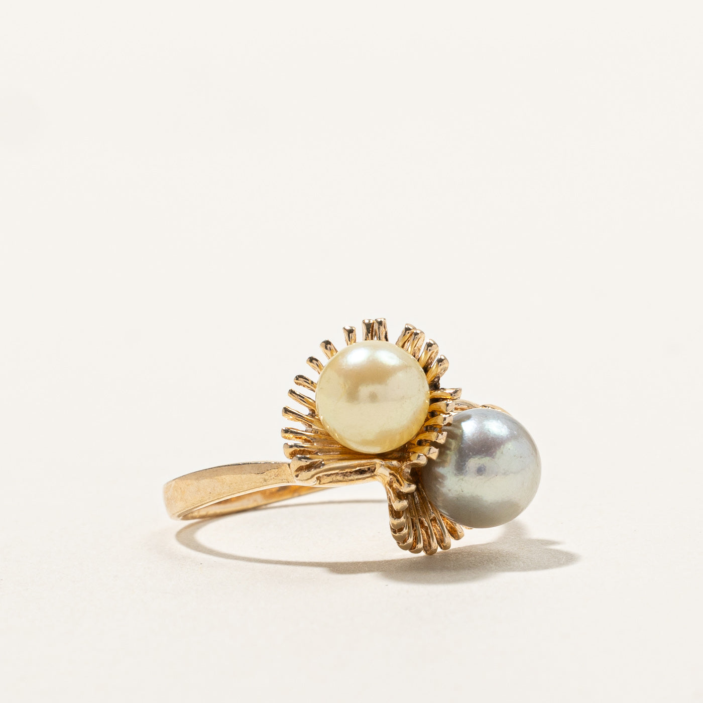 Bypass Pearl Ring for Women - Size 5.5 - Elegant Stackable Jewelry for Wedding, Anniversary & Special Occasions