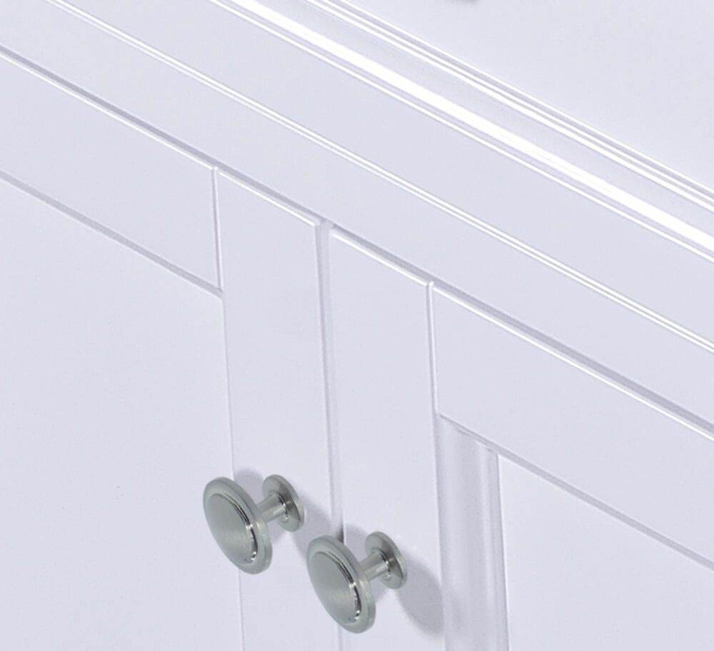 White Bathroom Vanity with Solid Wood Frame & Carrara Marble Top - 3 Size Options for Modern Bathroom Decor | Perfect for Master Bath, Guest Bath & Small Space Remodeling