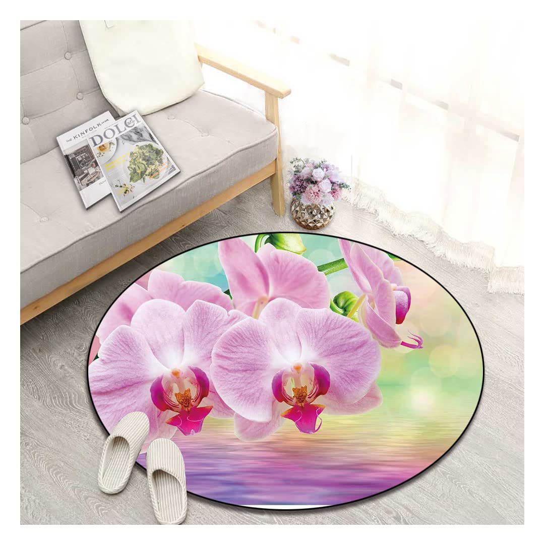 Non-Slip Round Printed Area Rug - 79